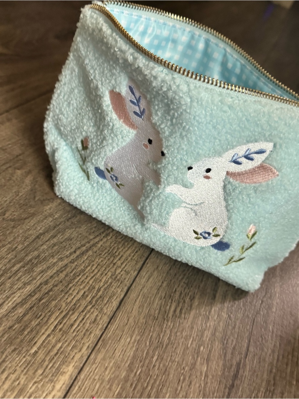 The Darling Effect Light Aqua Plush Bunny Bib for Kids - Picture 3 of 4